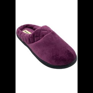 Dearfoams Women's Darcy Velour Clog Slipper Aubergine - Medium
